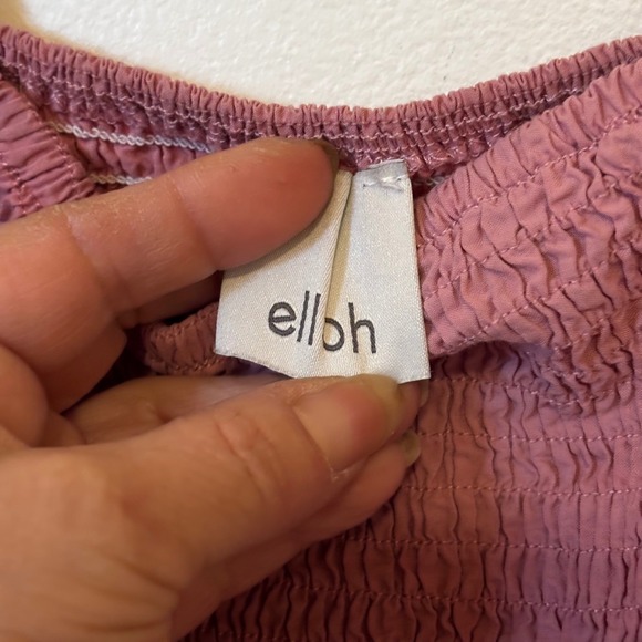 Elloh Collection Women's Maxi Dress Small Smocked Tiered Ruffle Straps Mauve - Picture 3 of 4